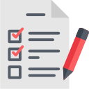 Icon of the paper of checklist and pencil.