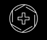 Medical cross symbol on a black background