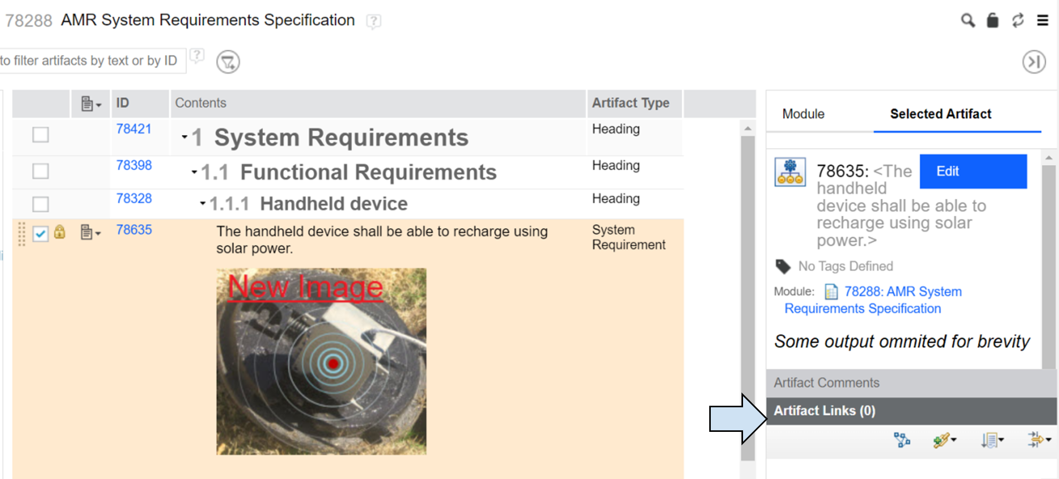 In this different option it shows the artifact without the link being there