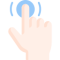 Hand with finger clicking a blue resonating button