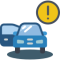 Icon of blue car with opened door.