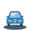 Icon of blue car with closed door.