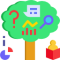 Icon of green tree and graphs