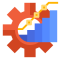 Icon with the gear and graph inside the gear.