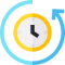 Clock with anticlockwise arrow going around it