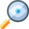 Magnifying glass with an eye inside of it
