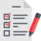 Icon of the paper of checklist and pencil.