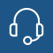 Support Icon that shows headphones with microphone